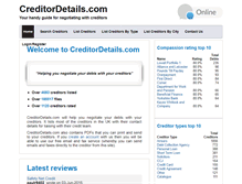 Tablet Screenshot of creditordetails.com